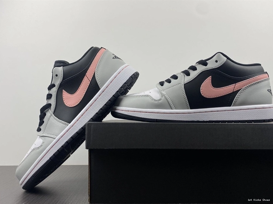 Air 1 Low Jordan Black 553558-062 Pink Grey White 1001